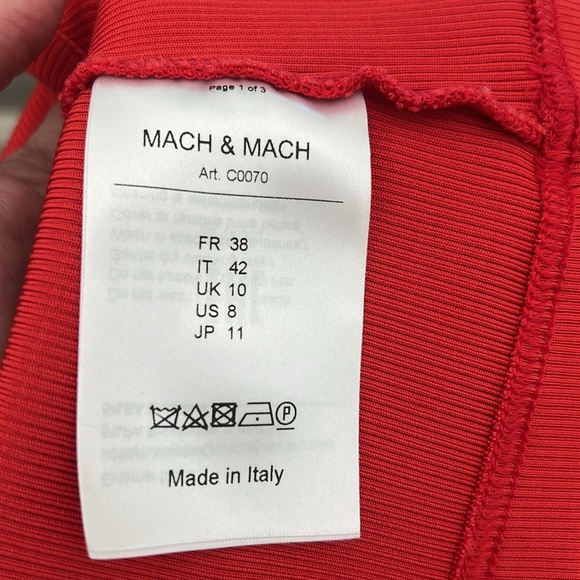 Mach & Mach Crystal Bow Rib-Knit Minidress Size UK10/US8 NWT - Picture 11 of 11